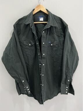 Vintage Wrangler Pearl Snap Button Up Shirt olive xxl